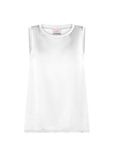 TOP IN SATIN CON DETTAGLIO ARRICCIATO BIANCO - WHITE | DEHA