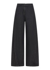 PANTALONE AMPIO IN DENIM NERO - BLACK | DEHA