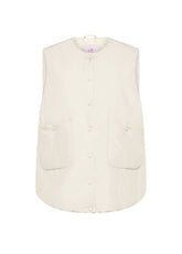 LIGHTWEIGHT OVERSIZED PADDED GILET - WHITE - SOFT IVORY | DEHA