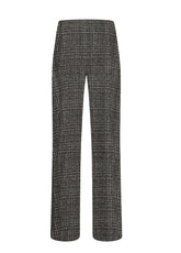 CHECK JACQUARD PALAZZO PANTS - BLACK - BLACK | DEHA