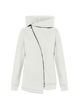 ORGANIC COTTON BIKER HOODIE - WHITE - MILK WHITE | DEHA