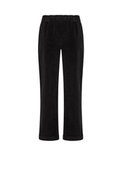 STRETCH VELVET STRAIGHT PANTS - BLACK - BLACK | DEHA