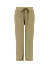 STRAIGHT-LEG FINE-WALE CORDUROY TROUSERS - BROWN - CAMEL BROWN | DEHA
