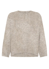 MAGLIA GIROCOLLO IN MISTO LANA DI ALPACA BIANCO - SALT WHITE | DEHA