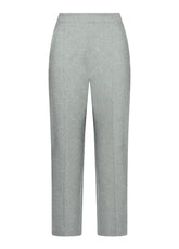 SLIM FIT TROUSERS IN PONTE KNIT - GREY - GREY MELANGE | DEHA