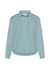 POLO IN VELLUTO MILLE RIGHE BLU - FOGGY LIGHT BLUE | DEHA