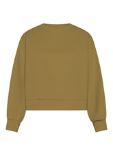 SWEATSHIRT AUS BIO-BAUMWOLLE MIT LEDER-EFFEKT - BRAUN - NUT BROWN | DEHA