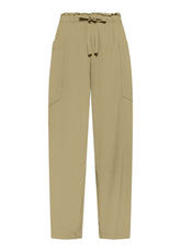 LYOCELL TWILL BALLOON TROUSERS - BROWN - CAMEL BROWN | DEHA