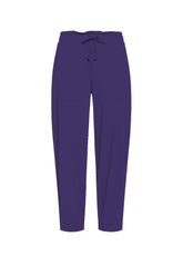 PURPLE STRETCH GABARDINE BALLOON TROUSERS - DEEP PURPLE | DEHA