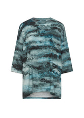 OVERSIZED ALL-OVER PRINT VISCOSE T-SHIRT - MULTICOLOR - CLOUDY BLUE | DEHA