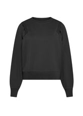 BASIC-SWEATSHIRT MIT RUNDHALSAUSSCHNITT AUS BAUMWOLLE - SCHWARZ - BLACK | DEHA