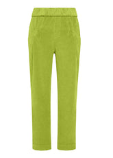 CORDUROY PLEATED PANTS - GREEN - LIME GREEN | DEHA