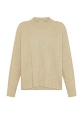 MAGLIA IN LANA GIROCOLLO IN LUREX BEIGE - BEIGE | DEHA