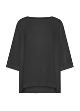 Wide Viscose T-Shirt With Crinkled Effect - Black - BLACK | DEHA