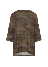 OVERSIZED ALL-OVER PRINT VISCOSE T-SHIRT - MULTICOLOR - CLOUDY BROWN | DEHA