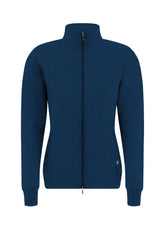 STRETCH COTTON SWEATSHIRT WITH ZIP - BLUE - Yoga & Pilates sets | DEHA