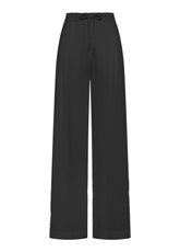 Wide Viscose Pants With A Crumpled Effect - Black - BLACK | DEHA