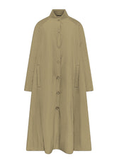 LONGLINE FLARED PADDED BOMBER JACKET - BROWN - CAMEL BROWN | DEHA