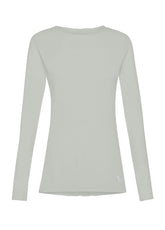 T-SHIRT A MANICA LUNGA IN JERSEY MODAL FIAMMATO GRIGIO | DEHA