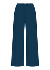 PANTALONI IN POPLINE ELASTICIZZATO BLU - BLUE NIGHT | DEHA