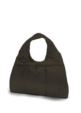 BORSA A SPALLA TRAPUNTATA IN NYLON MARRONE - Accessori | DEHA