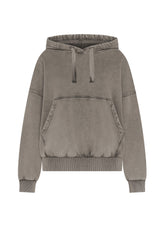 MARBLED COTTON HOODIE - MULTICOLOR - MARBLED TAUPE BROWN | DEHA