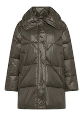 KNEE-LENGTH ECO-DOWN PUFFER JACKET - BROWN - COCOA BROWN | DEHA