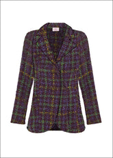 BLAZER IN TWEED BOUCLE' VIOLA - PURPLE CHECKS | DEHA
