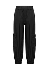 CUPRO SATIN CARGO PANTS - BLACK - BLACK | DEHA