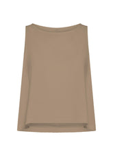 TOP IN POPLINE ELASTICIZZATO MARRONE - KHAKI BROWN | DEHA