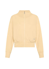 FELPA FULL-ZIP IN COTONE FIAMMATO ROSA - BUTTER PEACH | DEHA