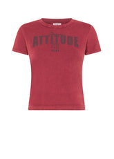 T-SHIRT GRAFICA EFFETTO MARMO ROSSO - CORDOVAN RED | DEHA