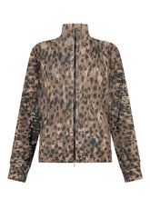 ANIMAL PRINT FULL ZIP JACKET - BROWN - LEOPARD BROWN | DEHA