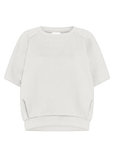 FELPA IN SCUBA DI COTONE CON PIEGHE BIANCO | DEHA