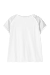 Top Mit Satinärmeln Und Jersey-Körper - Weiss - WHITE | DEHA