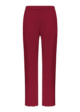 PANTALONI DRITTI IN COTONE FIAMMATO ROSSO - Cotone Organico | DEHA