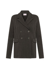 COMPLETO BLAZER E BERMUDA IN JACQUARD SPINA DI PESCE MARRONE - | DEHA