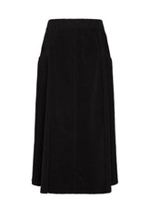 CORDUROY PLEATED SKIRT - BLACK - BLACK | DEHA