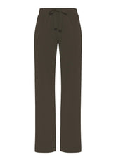 PANTALONI IN FELPA STRETCH DI COTONE CON VITA ELASTICA MARRONE - MOKA BROWN | DEHA