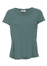 FLAMÉ COTTON T-SHIRT - GREEN - TEAL GREEN | DEHA