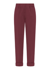 GERADE HOSE MIT UMSCHLAG - ROT - CHERRY RED | DEHA