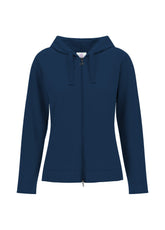 FELPA CORE LEGGERA CON ZIP E CAPPUCCIO BLU - Leisurewear | DEHA