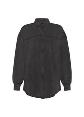 MARBLED FLEECE SHIRT - BLACK - BLACK | DEHA