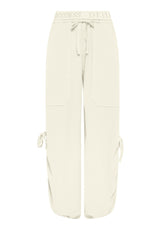 MAGNUM TROUSERS IN FINE-WALE VELVET - WHITE - SOFT IVORY | DEHA