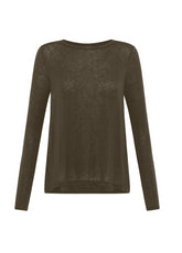CASHMERE BLEND T-SHIRT - BROWN | DEHA