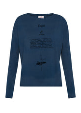 T-SHIRT AMPIA IN JERSEY FIAMMATO BLU - NIGHT BLUE | DEHA