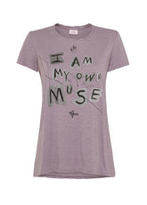FLAMME' JERSEY GRAPHIC T-SHIRT - PURPLE - LILAC | DEHA