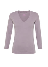 V-NECK STRETCH T-SHIRT - PURPLE - LILAC | DEHA