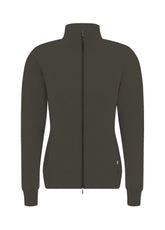 STRETCH COTTON SWEATSHIRT WITH ZIP - BROWN - Yoga & Pilates sets | DEHA