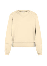 FELPA GIROCOLLO COTONE MODAL E RASO BEIGE - CREAMY BEIGE | DEHA